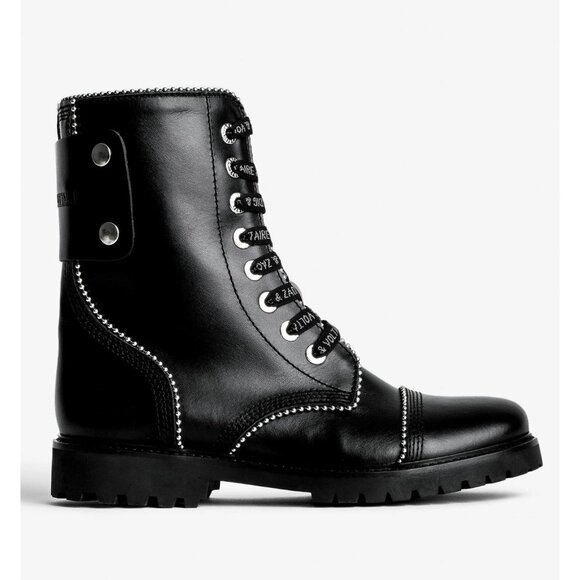 ZADIG & VOLTAIRE Joe Ankle Boots Leather in Black Size 37 / US 6 - Picture 1 of 16